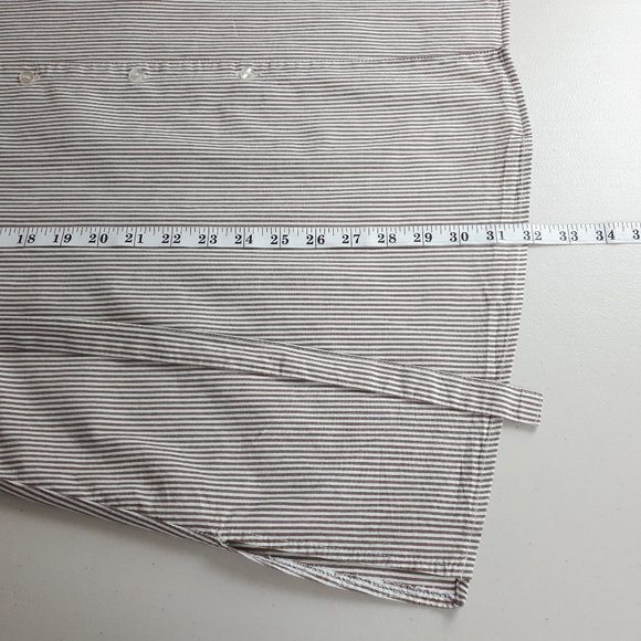 Ashley Stewart Tan Vertical Stripe Sash Tie Button-down Shirt - Picture 10 of 15